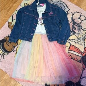 Barbie Denim Jacket with Rainbow Tulle Dress